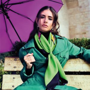 foulard in seta jazz pop green