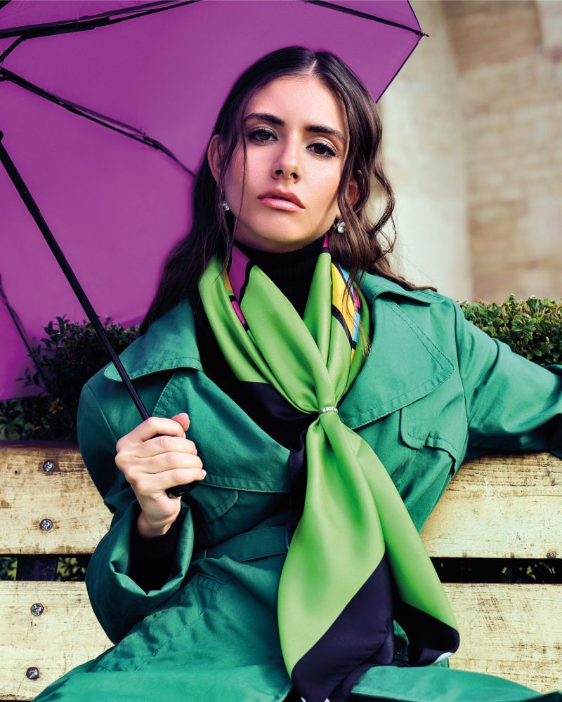 foulard donna in seta 90 jazz pop green