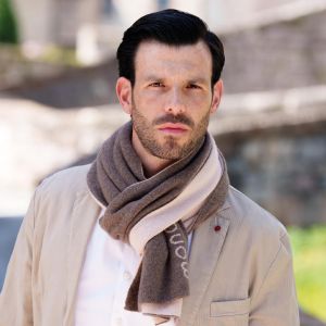 sciarpa cashmere cream brown