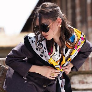 foulard in seta jazz party grey